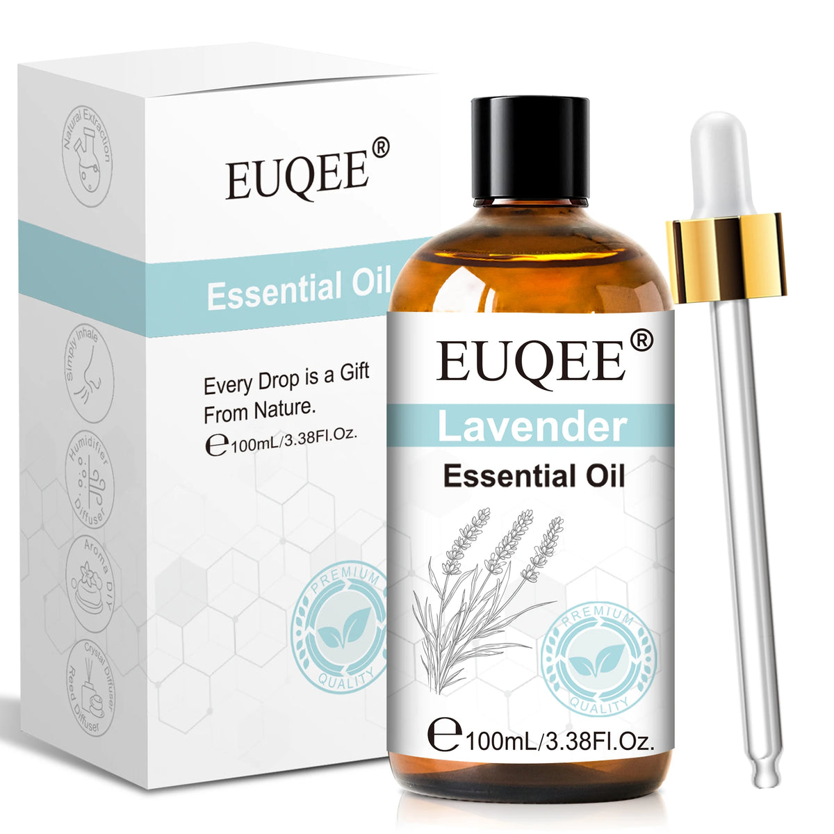 EUQEE 100ml/3.38Fl.Oz Premium Essential Oil For Soap & Candle Making Vanilla Lavender Eucalyptus Cinnamon Lemongrass Aromatherapy Essential Oils For Diffuser
