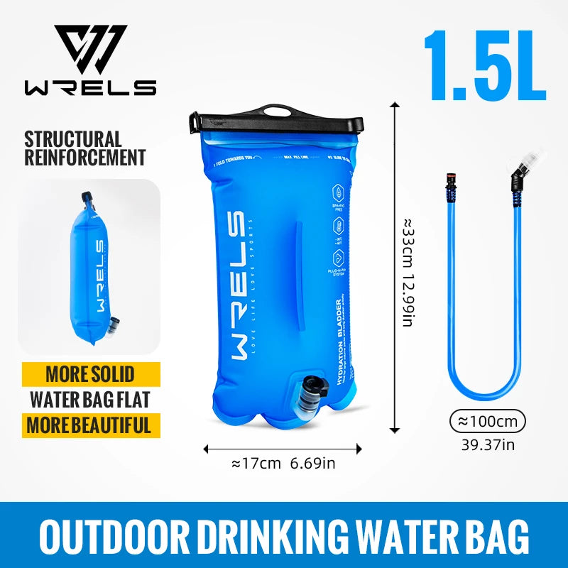 WRELS Sports Water Bladder Hydration Pack Storage Bag BPA Free Portable Food Grade Outdoor Drinking Camping Water Bag