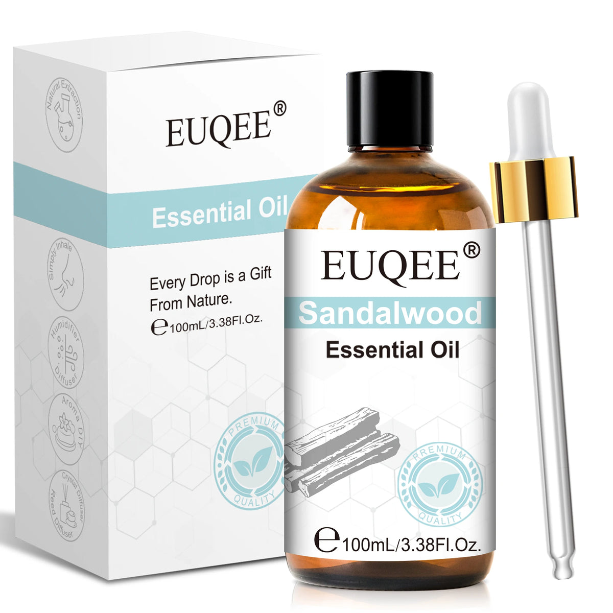 EUQEE 100ml/3.38Fl.Oz Premium Essential Oil For Soap & Candle Making Vanilla Lavender Eucalyptus Cinnamon Lemongrass Aromatherapy Essential Oils For Diffuser