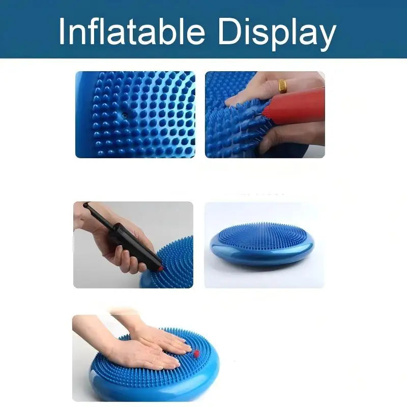 PVC Inflatable Yoga Balance Mat Thickened Anti-Burst Massage Cushion Soft Tread Ankle Rehabilitation Pad for Rehabilitation Trai