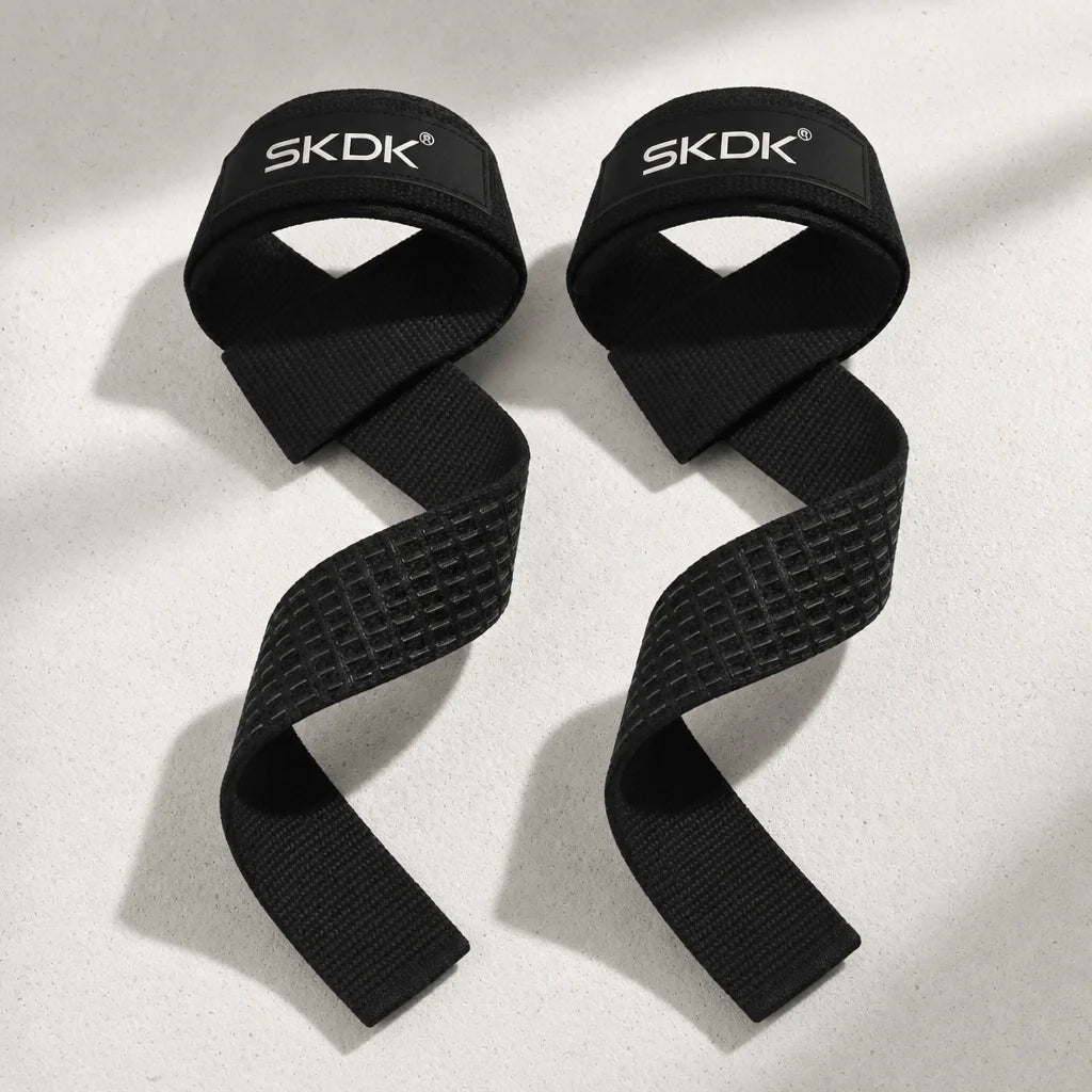 Lifting Straps Wrist Support 5MM Neoprene Padded Weightlifting Grips Anti-Slip Silicone Gym Training Accessories Deadlift Straps Heavy-Duty Double Stitching Fitness Gear For Powerlifting Workout Injury Prevention Universal Eq