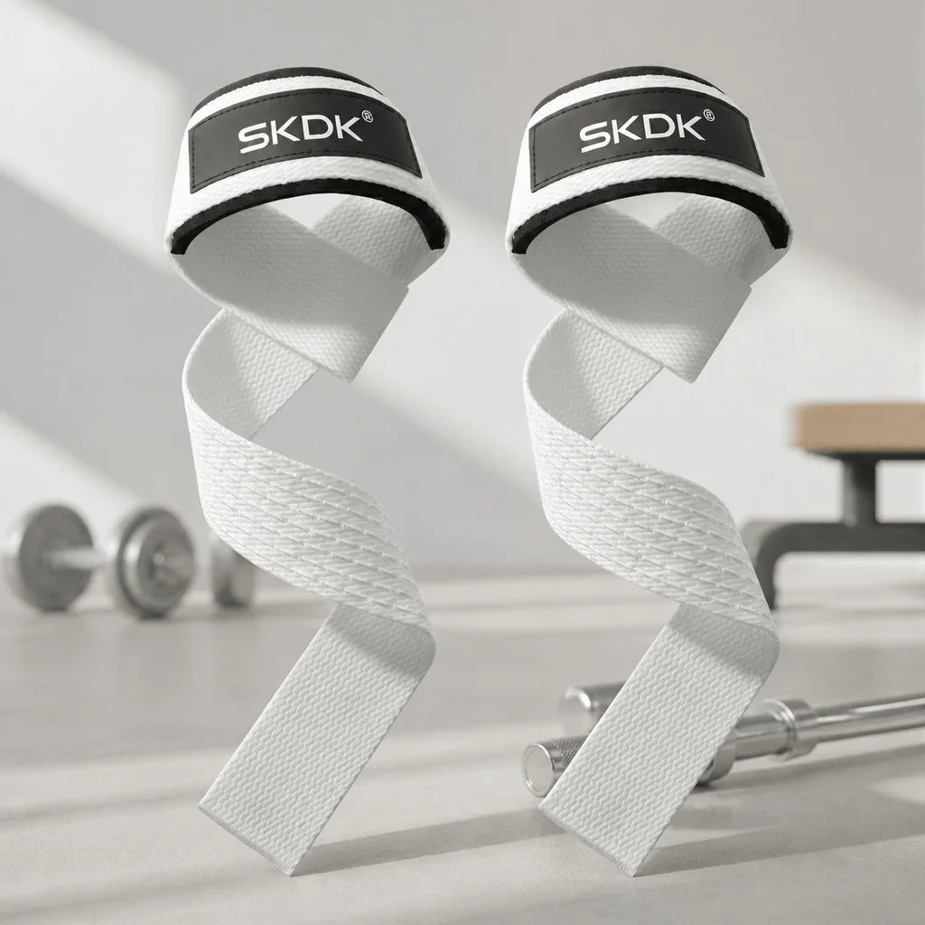 Lifting Straps Wrist Support 5MM Neoprene Padded Weightlifting Grips Anti-Slip Silicone Gym Training Accessories Deadlift Straps Heavy-Duty Double Stitching Fitness Gear For Powerlifting Workout Injury Prevention Universal Eq
