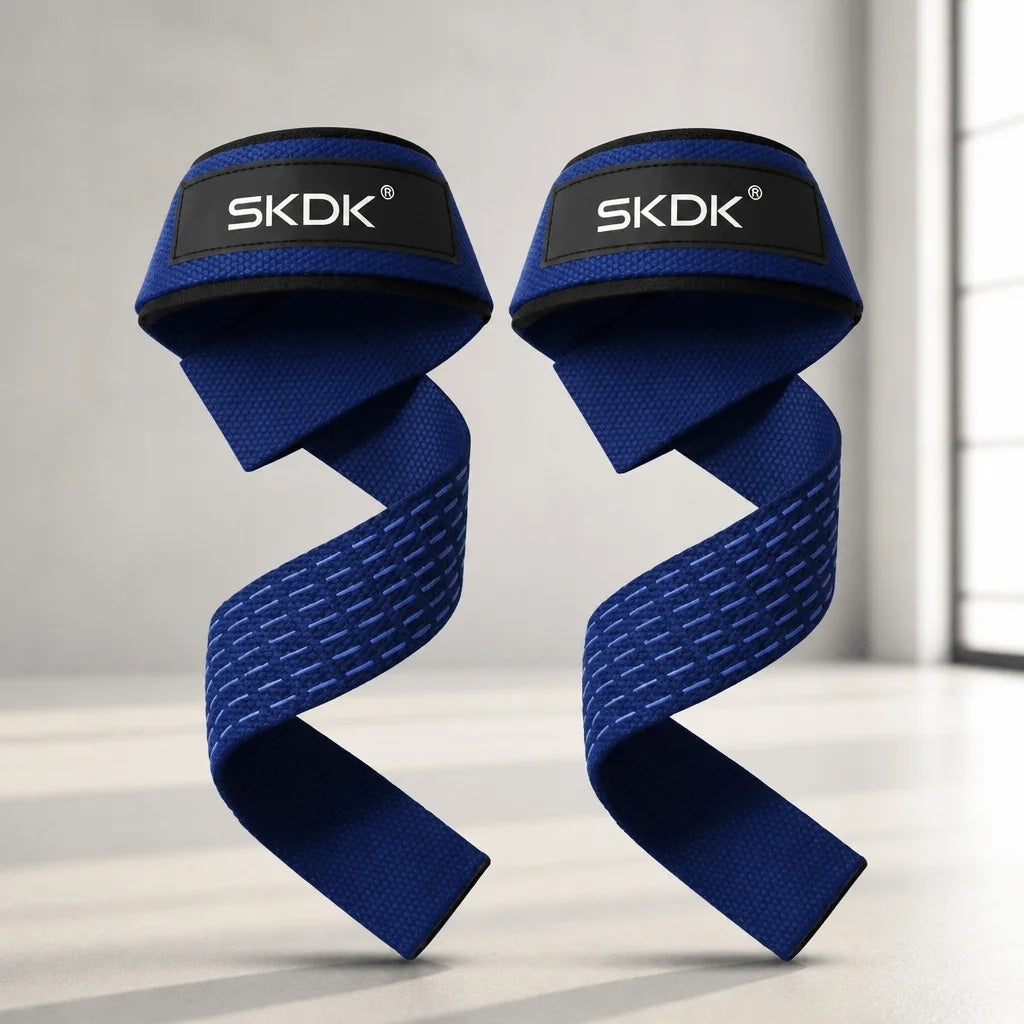 Lifting Straps Wrist Support 5MM Neoprene Padded Weightlifting Grips Anti-Slip Silicone Gym Training Accessories Deadlift Straps Heavy-Duty Double Stitching Fitness Gear For Powerlifting Workout Injury Prevention Universal Eq