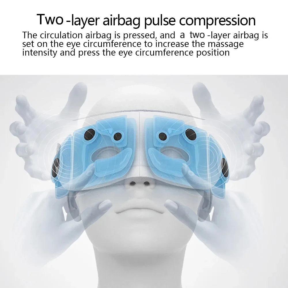 Best Selling Electric Eye Massager Airbag Vibration Kneading Massage Stress Fatigue Relief Music Relax Foldable Eye Care