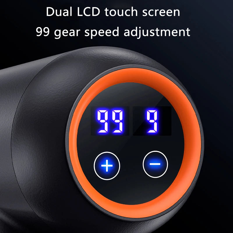 99 Levels Multifunctional Fascia Gun Massager Instrument Portable Electric Vibrating Muscle Relaxation Tool for Sports and Fitness Recovery