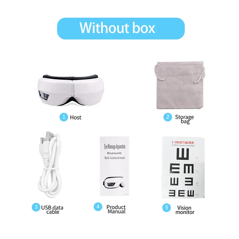 Best Selling Electric Eye Massager Airbag Vibration Kneading Massage Stress Fatigue Relief Music Relax Foldable Eye Care