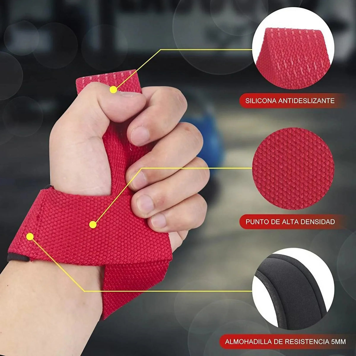 Lifting Straps Wrist Support 5MM Neoprene Padded Weightlifting Grips Anti-Slip Silicone Gym Training Accessories Deadlift Straps Heavy-Duty Double Stitching Fitness Gear For Powerlifting Workout Injury Prevention Universal Eq