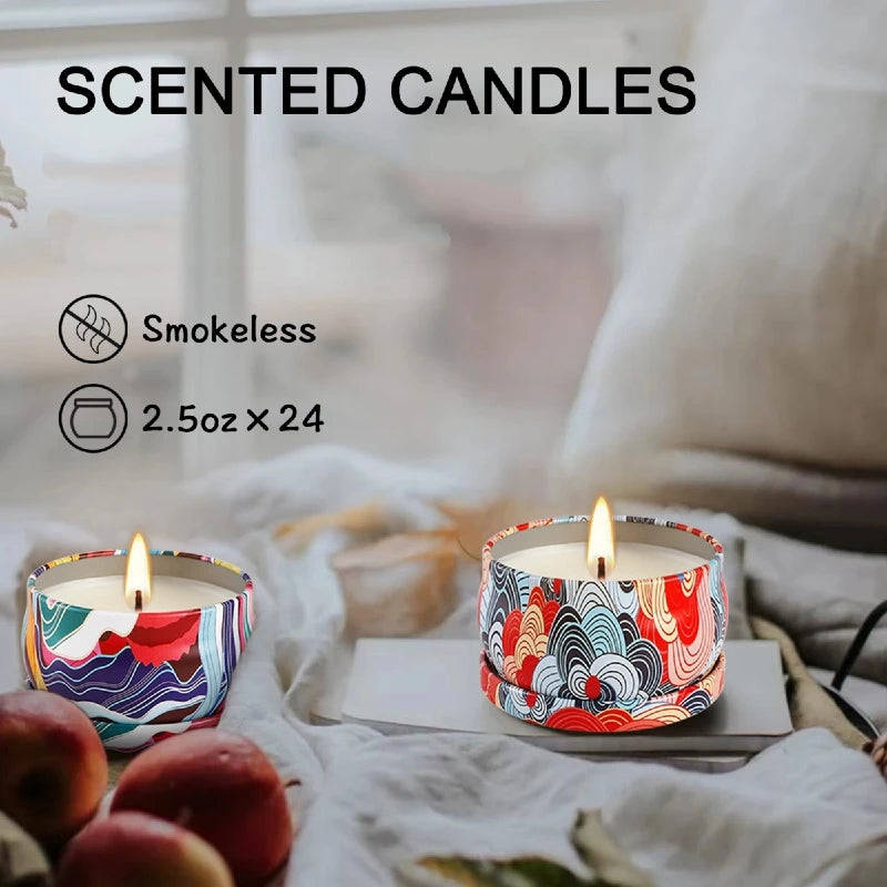 20-piece fragrance candle gift set. Women's fragrance candles, compact portable travel candles. Yoga Mother's Day Valentine's Day birthday gift set. Applicable for Father's Day, Christmas and Halloween. The candles emit a str