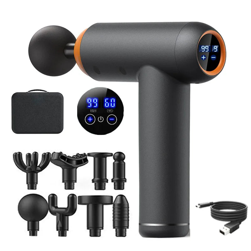 99 Levels Multifunctional Fascia Gun Massager Instrument Portable Electric Vibrating Muscle Relaxation Tool for Sports and Fitness Recovery