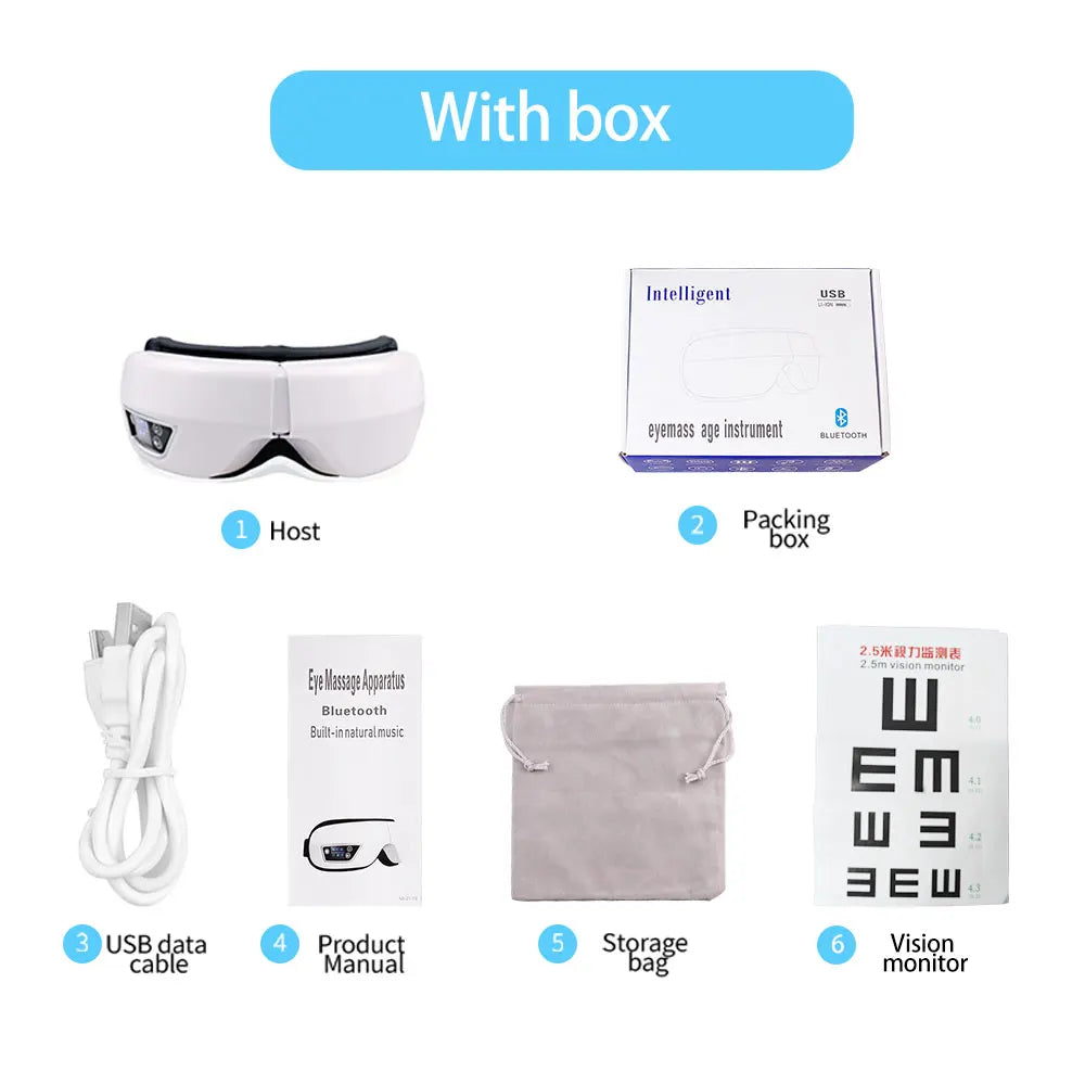 Best Selling Electric Eye Massager Airbag Vibration Kneading Massage Stress Fatigue Relief Music Relax Foldable Eye Care