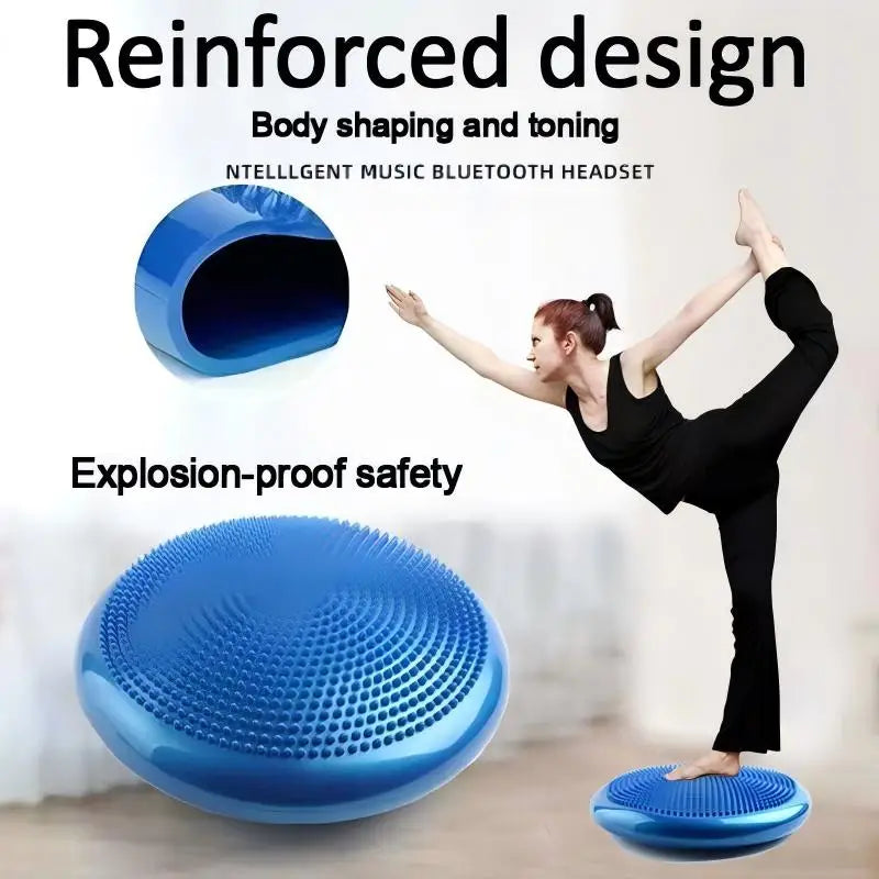 PVC Inflatable Yoga Balance Mat Thickened Anti-Burst Massage Cushion Soft Tread Ankle Rehabilitation Pad for Rehabilitation Trai