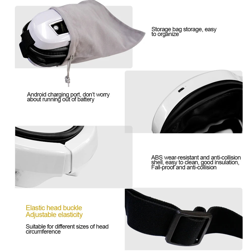 Best Selling Electric Eye Massager Airbag Vibration Kneading Massage Stress Fatigue Relief Music Relax Foldable Eye Care